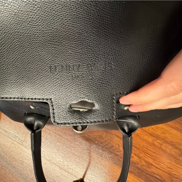 Lenny Bens Paris Black Leather Tote Made in Italy (loose screw-check last photo) - Picture 9 of 16